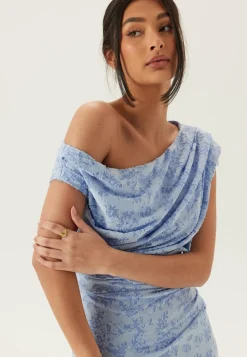 Bubbleroom Occasion Juhlamekot|Yksiolkaimiset Mekot*Asymmetric Draped Burnout Maxi Dress