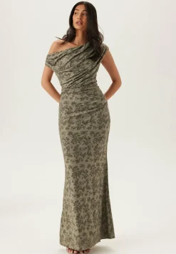 Bubbleroom Occasion Juhlamekot|Yksiolkaimiset Mekot*Asymmetric Draped Burnout Maxi Dress