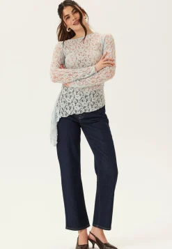 BUBBLEROOM Pitkähihaiset Topit|Pitsitopit*Asymmetric Lace Top
