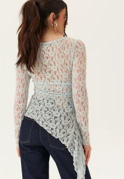 BUBBLEROOM Pitkähihaiset Topit|Pitsitopit*Asymmetric Lace Top