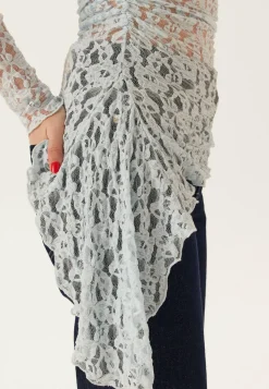 BUBBLEROOM Pitkähihaiset Topit|Pitsitopit*Asymmetric Lace Top
