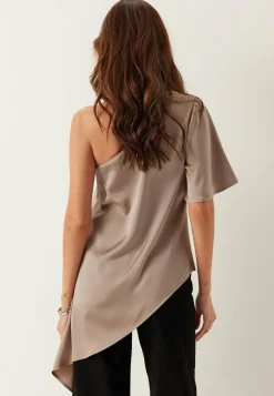 BUBBLEROOM Juhlasetit|Yksiväriset Puserot Ja Paidat*Asymmetric Satin Blouse
