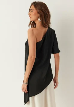 BUBBLEROOM Juhlasetit|Yksiväriset Puserot Ja Paidat*Asymmetric Satin Blouse