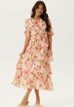Bubbleroom Occasion Juhlamekot|Kukkakuosiset Ja Kuviolliset Mekot*Balloon Sleeve Flounce Ankle Dress