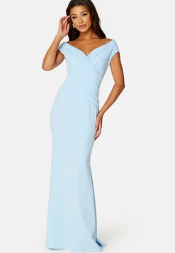 Goddiva Morsiusneitomekot|Kesämekot*Bardot Pleat Maxi Dress