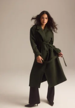 BUBBLEROOM Syystakit|Villakangastakit*Belted Wool Blend Coat