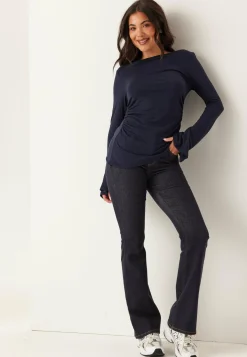 BUBBLEROOM Pitkähihaiset Topit|Drapeeratut Topit*Boat Neck Asymmetric Top