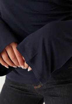 BUBBLEROOM Pitkähihaiset Topit|Drapeeratut Topit*Boat Neck Asymmetric Top