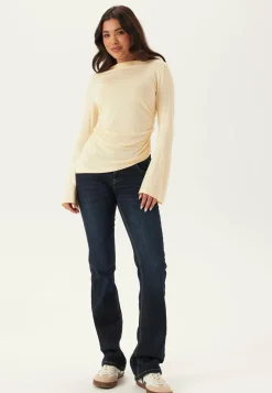 BUBBLEROOM Pitkähihaiset Topit|Drapeeratut Topit*Boat Neck Asymmetric Top