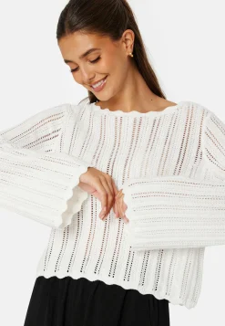 BUBBLEROOM Pitkähihaiset Topit|Neuletopit*Boat Neck Structure Knitted Sweater