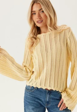 BUBBLEROOM Pitkähihaiset Topit|Neuletopit*Boat Neck Structure Knitted Sweater