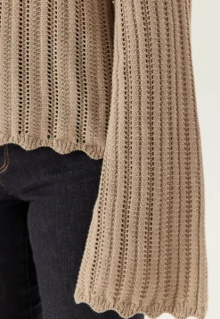 BUBBLEROOM Neuletopit|Neuletopit*Boat Neck Structure Knitted Sweater