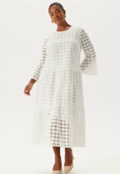 Happy Holly Kesämekot|Pitkähihaiset Mekot*Broderie Anglaise Round Neck Dress