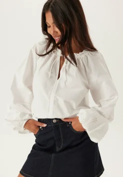 BUBBLEROOM Yksiväriset Puserot Ja Paidat|Tunikat Ja Puserot*Broderie Anglaise Tie Blouse