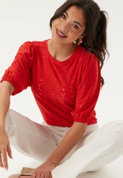 Happy Holly Yksiväriset Puserot Ja Paidat|Tunikat Ja Puserot*Broderie Anglaise Top