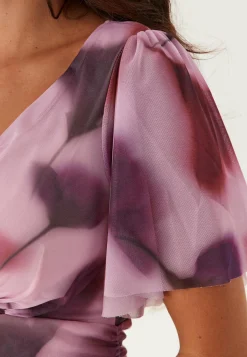 Bubbleroom Occasion Juhlamekot|Kukkakuosiset Ja Kuviolliset Mekot*Butterfly Sleeve Mesh Ankle Dress