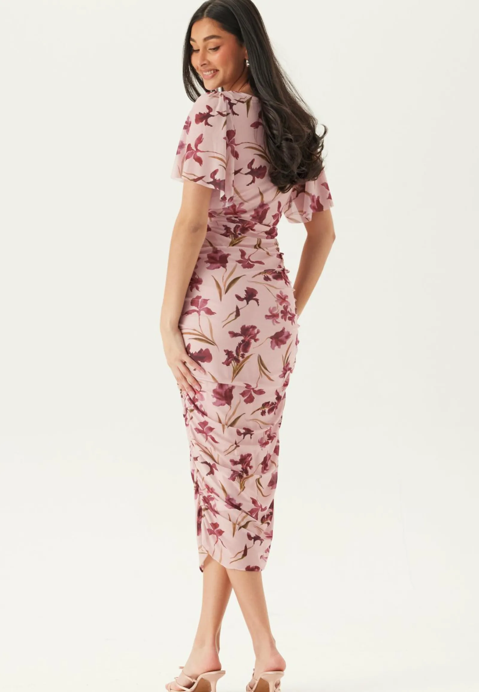 Bubbleroom Occasion Kukkakuosiset Ja Kuviolliset Mekot|Juhlamekot*Butterfly Sleeve Mesh Ankle Dress