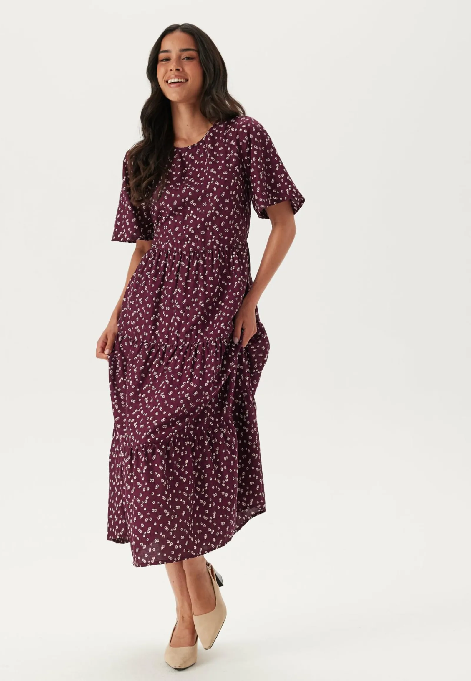Happy Holly Kukkakuosiset Ja Kuviolliset Mekot|Midimekot*Butterfly Sleeve Viscose Midi Dress