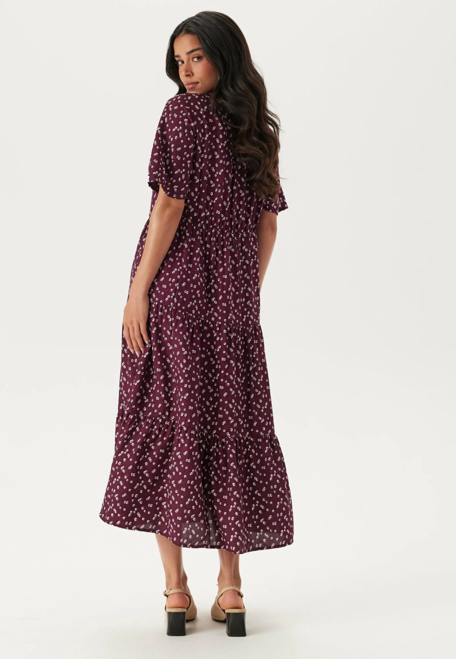 Happy Holly Kukkakuosiset Ja Kuviolliset Mekot|Midimekot*Butterfly Sleeve Viscose Midi Dress