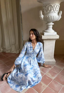 BUBBLEROOM Kukkakuosiset Ja Kuviolliset Mekot|Kesämekot*CC V-neck Viscose Strap L/S Dress