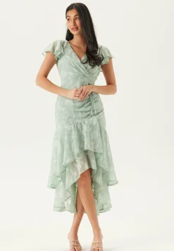 Goddiva Juhlamekot|Kesämekot*Chiffon Flutter High Low Dress