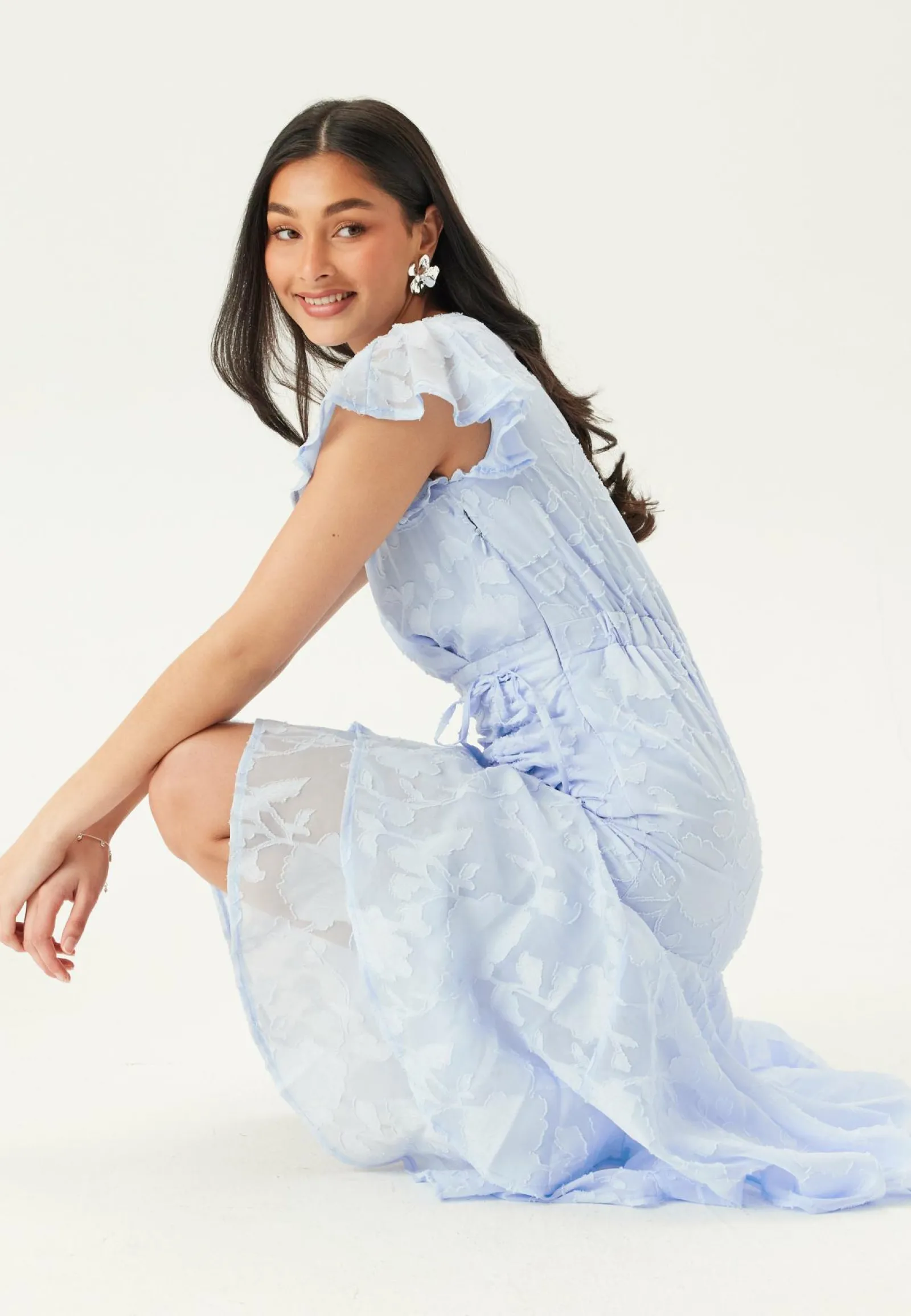 Goddiva Juhlamekot|Kesämekot*Chiffon Flutter High Low Dress