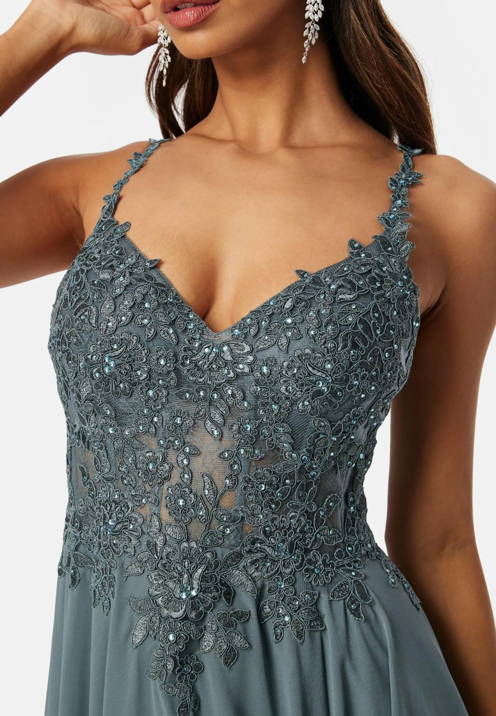 Christian Koehlert Paljettimekot|Vanhojentanssimekot*Chiffon Rhinestone Evening Dress