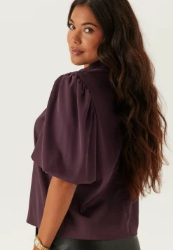 BUBBLEROOM Yksiväriset Puserot Ja Paidat|Tunikat Ja Puserot*Chimney Collar Puff Sleeve Blouse