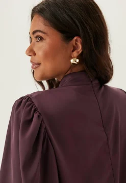 BUBBLEROOM Yksiväriset Puserot Ja Paidat|Tunikat Ja Puserot*Chimney Collar Puff Sleeve Blouse