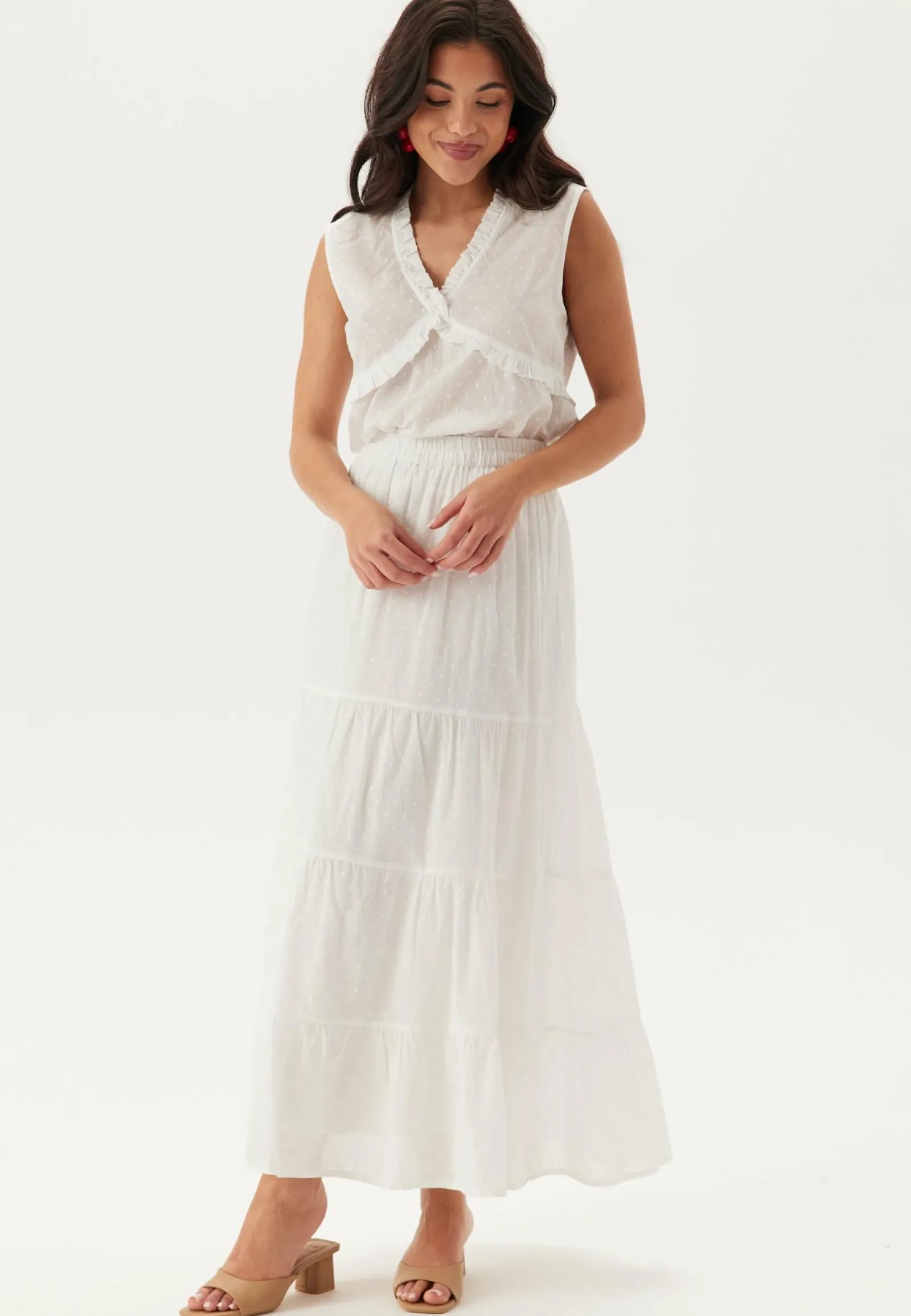 Happy Holly Maxihameet|Rennot Hameet*Cotton Dobby Dot Maxi Skirt