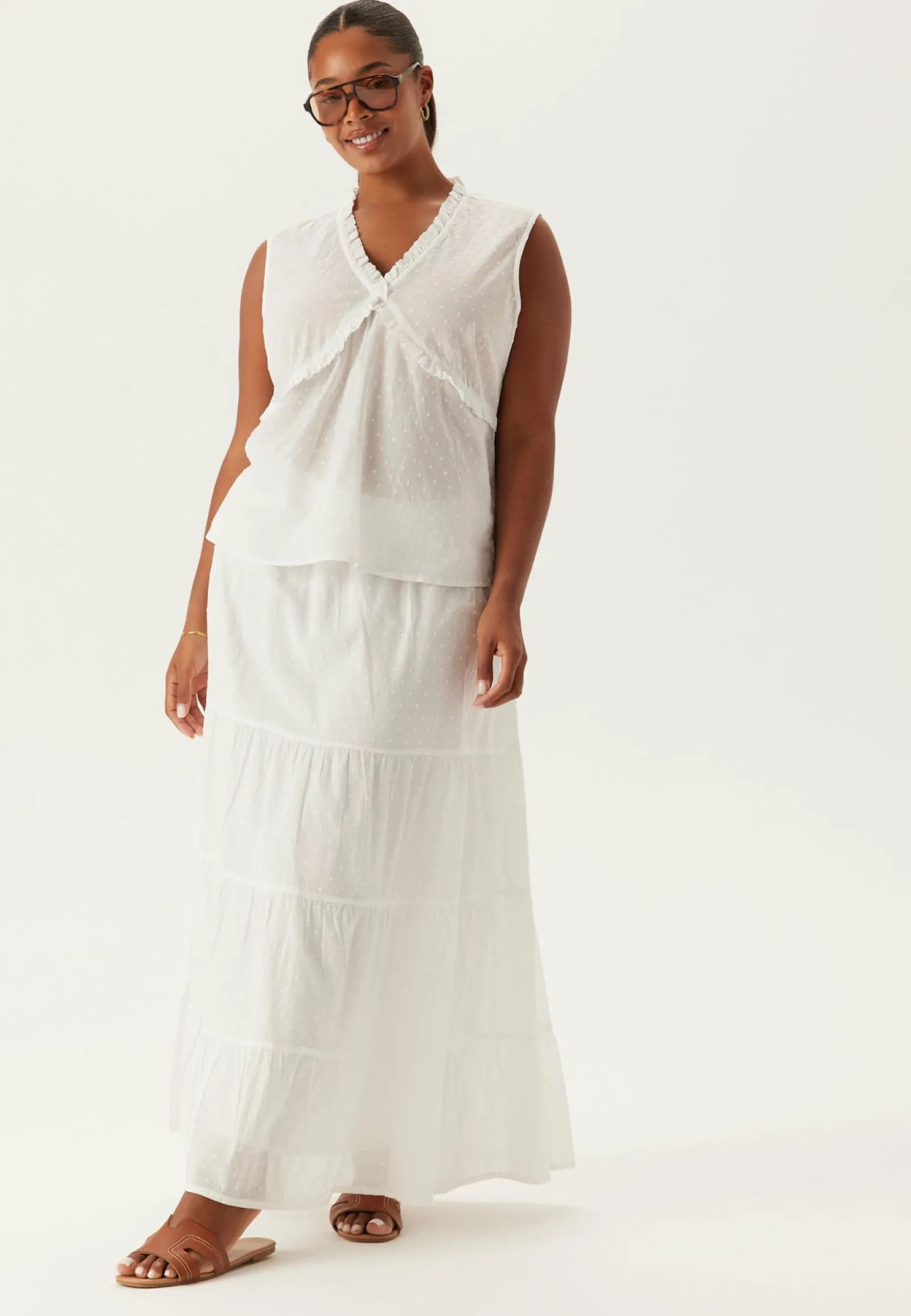 Happy Holly Maxihameet|Rennot Hameet*Cotton Dobby Dot Maxi Skirt