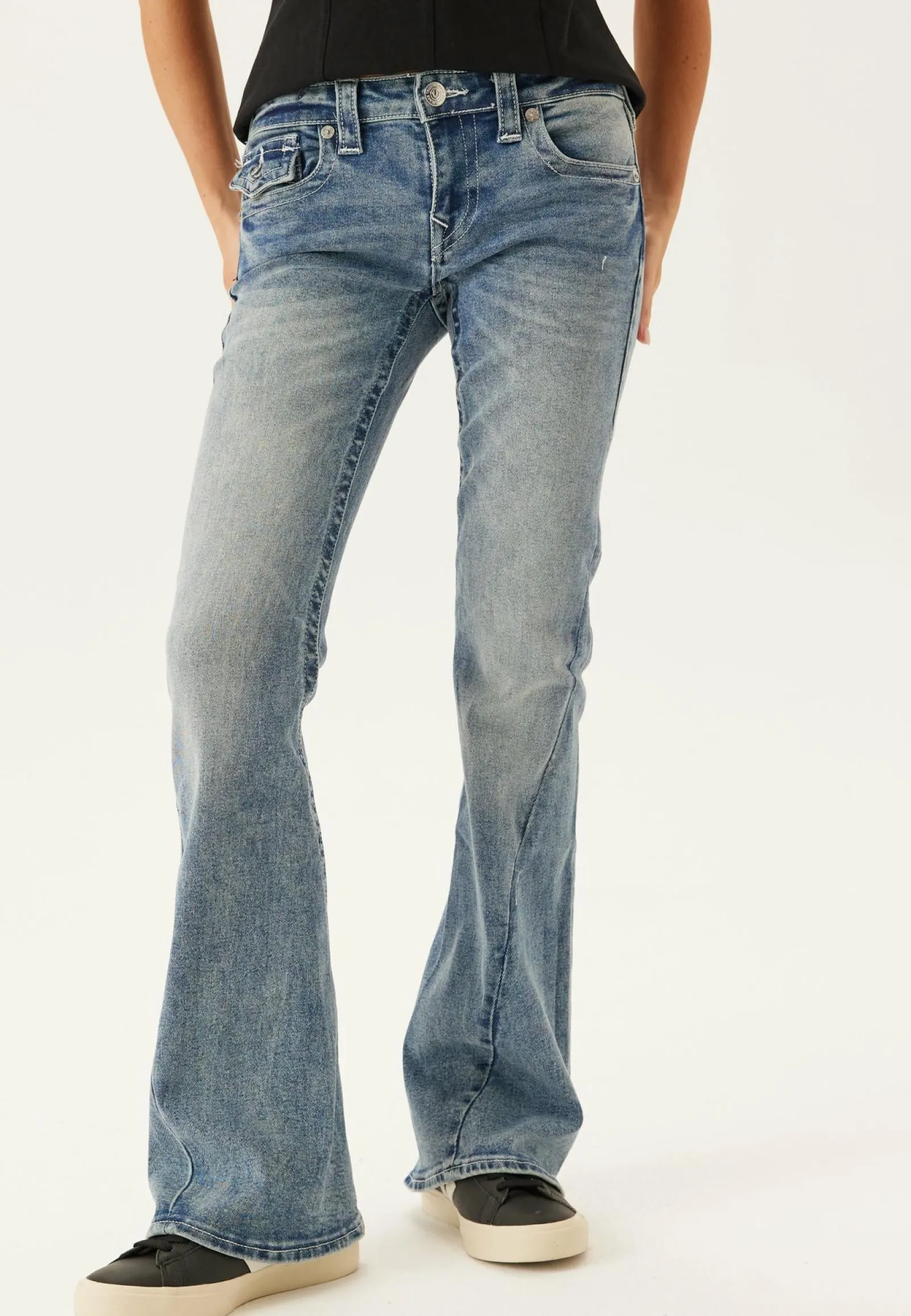 True Religion Farkut|Leveälahkeiset Farkut*Crystal Joey Lr Flare Big T