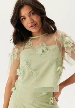 Bubbleroom Occasion Juhlasetit|Juhlapyserot*3D Floral T-shirt Blouse