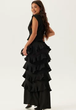 Bubbleroom Occasion Röyhelömekot|Morsiusneitomekot*Deep V-Neck Flounce Gown