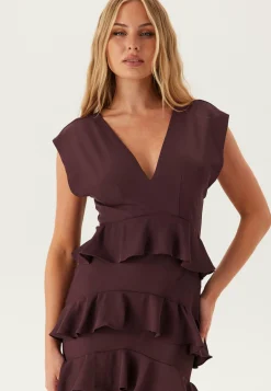 Bubbleroom Occasion Röyhelömekot|Morsiusneitomekot*Deep V-Neck Flounce Gown