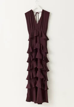 Bubbleroom Occasion Röyhelömekot|Morsiusneitomekot*Deep V-Neck Flounce Gown