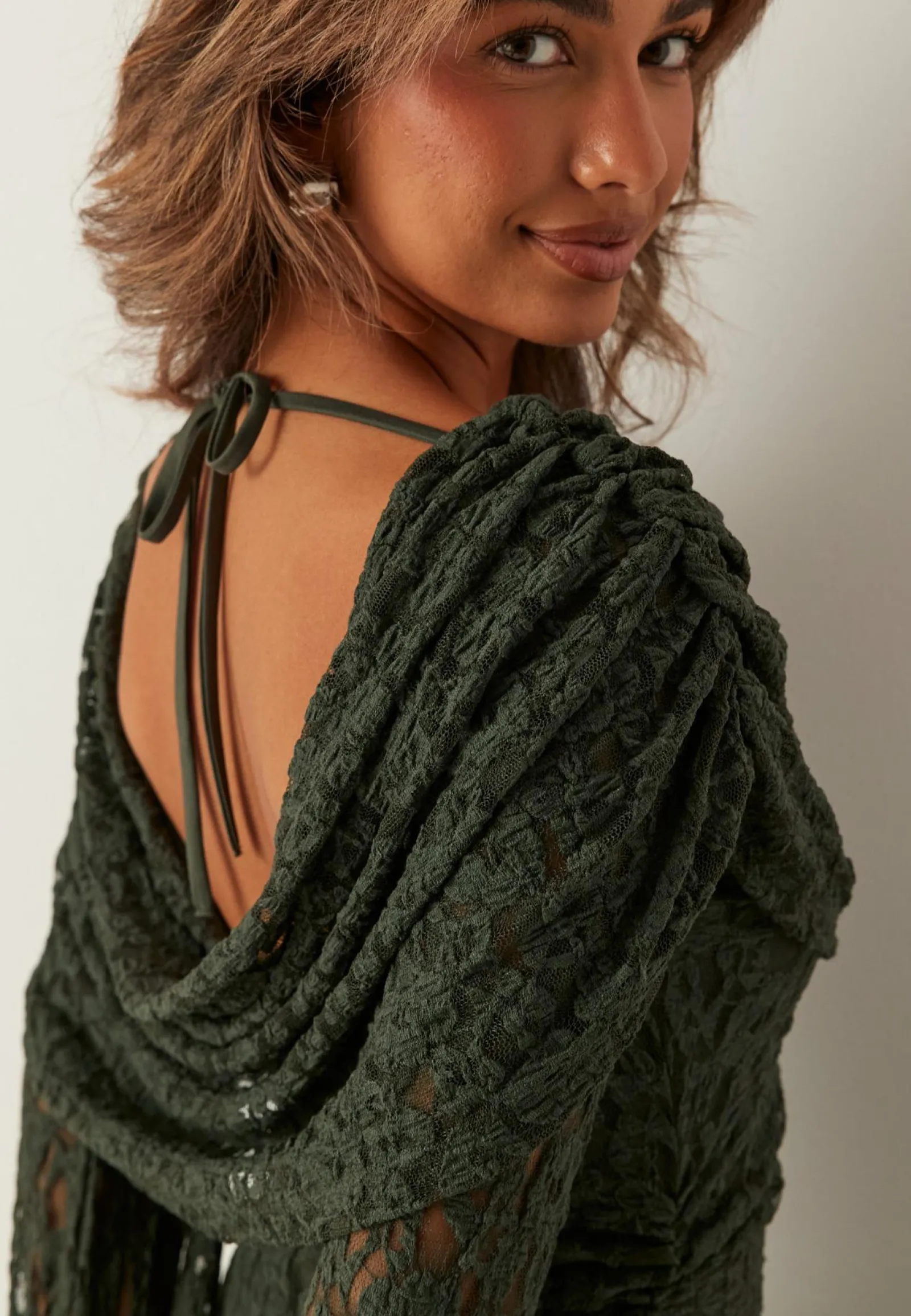 BUBBLEROOM Joulumekot|Yksiolkaimiset Mekot*Drapy Lace Dress