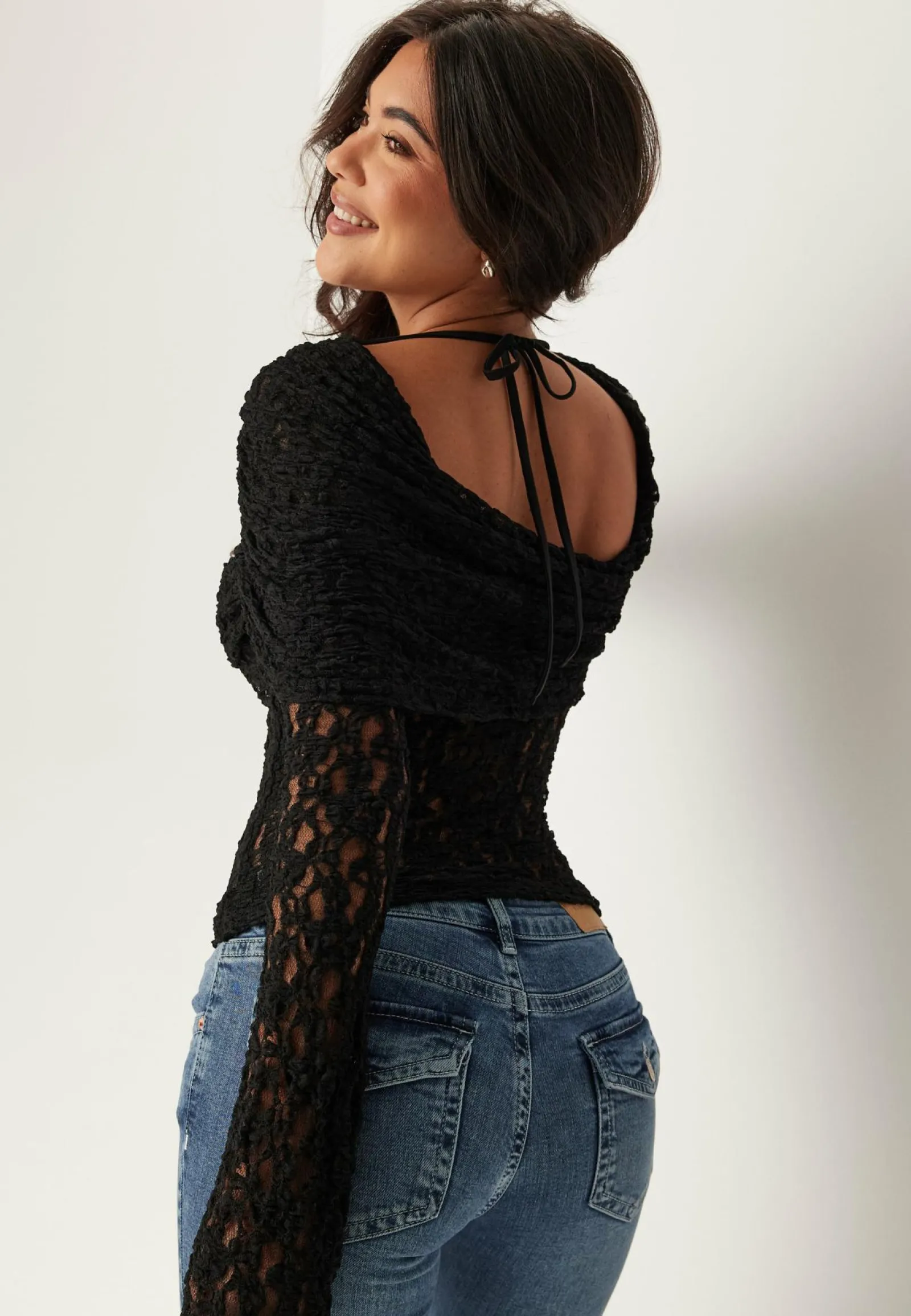 BUBBLEROOM Pitkähihaiset Topit|Pitsitopit*Drapy Lace Top