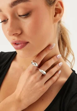 Pilgrim Sormukset*Dune Rings, 2-in-1 Set, Silver