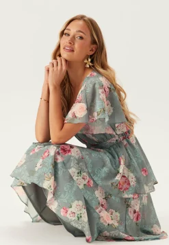 Goddiva Röyhelömekot|Kukkakuosiset Ja Kuviolliset Mekot*Floral Flutter Tiered Midi Dress