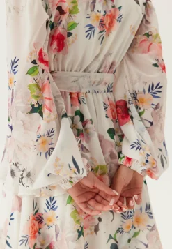 Goddiva Röyhelömekot|Kukkakuosiset Ja Kuviolliset Mekot*Floral Long Sleeve Tiered Skater Dress