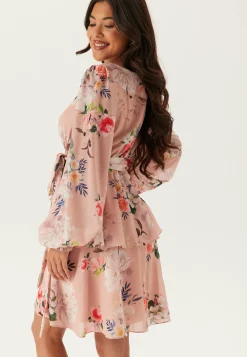 Goddiva Röyhelömekot|Kukkakuosiset Ja Kuviolliset Mekot*Floral Long Sleeve Tiered Skater Dress