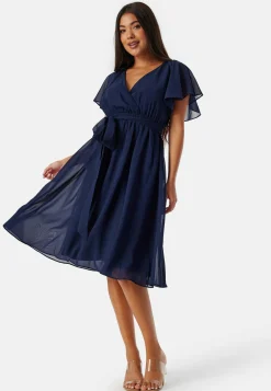 Goddiva Juhlamekot|Morsiusneitomekot*Flutter Chiffon Midi Dress