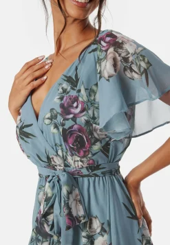 Goddiva Morsiusneitomekot|Kukkakuosiset Ja Kuviolliset Mekot*Flutter Floral Maxi Dress