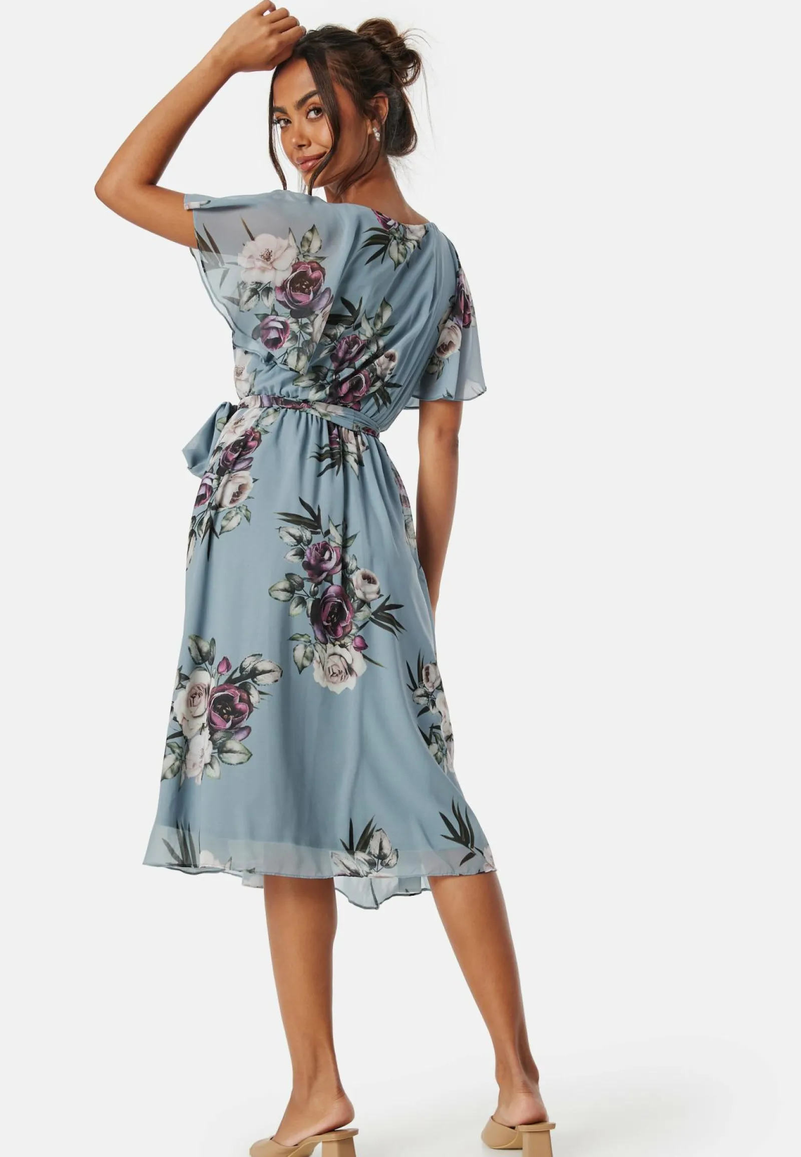Goddiva Juhlamekot|Kukkakuosiset Ja Kuviolliset Mekot*Flutter Floral Midi Dress