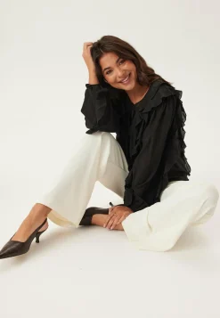 Happy Holly Rusetilliset Puserot|Yksiväriset Puserot Ja Paidat*Frill Blouse