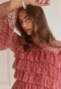 BUBBLEROOM Yksiväriset Puserot Ja Paidat|Röyhelöpuserot*Frill Lace Blouse