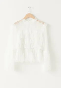 BUBBLEROOM Yksiväriset Puserot Ja Paidat|Röyhelöpuserot*Frill Lace Blouse