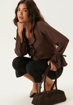 BUBBLEROOM Rusetilliset Puserot|Yksiväriset Puserot Ja Paidat*Frill Tie Blouse