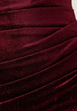 Goddiva Morsiusneitomekot|Joulumekot*Glitter Velvet One Shoulder Maxi Dress